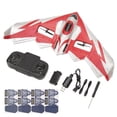 thumbnail image 2 of Kit de avión RC, planeador, avión de control remoto, avión de espuma EPP con luz LED para principiantes, adultos y niños, rojo, 3 baterías, 2 of 14