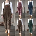 thumbnail image 4 of Mono largo casual de pana de color sólido, pantalones cómodos y de moda., 4 of 6