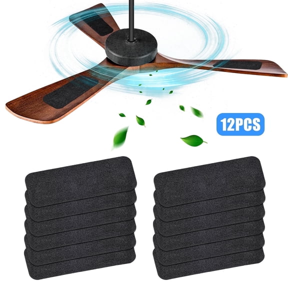 12pcs Ceiling Fan Filters for Blades, Air Filters with Activated Charcoal, Universal Ceiling Fan Air Purifiers for Common Household Contaminants