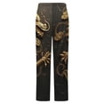 thumbnail image 6 of Golden Dragon Wall Art Winter Female Pants Flannel High Waist Women Pants Lady Warm Straight Leg Plush Trousers, 6 of 7