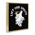 thumbnail image 3 of Stupell Industries Lift Your Spirits Ghost Gold Framed Floater Canvas Wall Art design by Jedco Brands, Inc., 18 x 18, 3 of 9