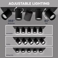 thumbnail image 3 of LUXRITE 5-Head Adjustable Recessed LED Light, 5CCT, 15W, 1000LM, 355 Rotation & 80 Tilt Dimmable IC Rated Black 2 Pack, 3 of 7