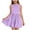 Purple, variant on Cethrio Girls Summer Dresses with Puff, Casual Fashion Crew Neck Sleeveless Midi Dresses Purple Size 10-12