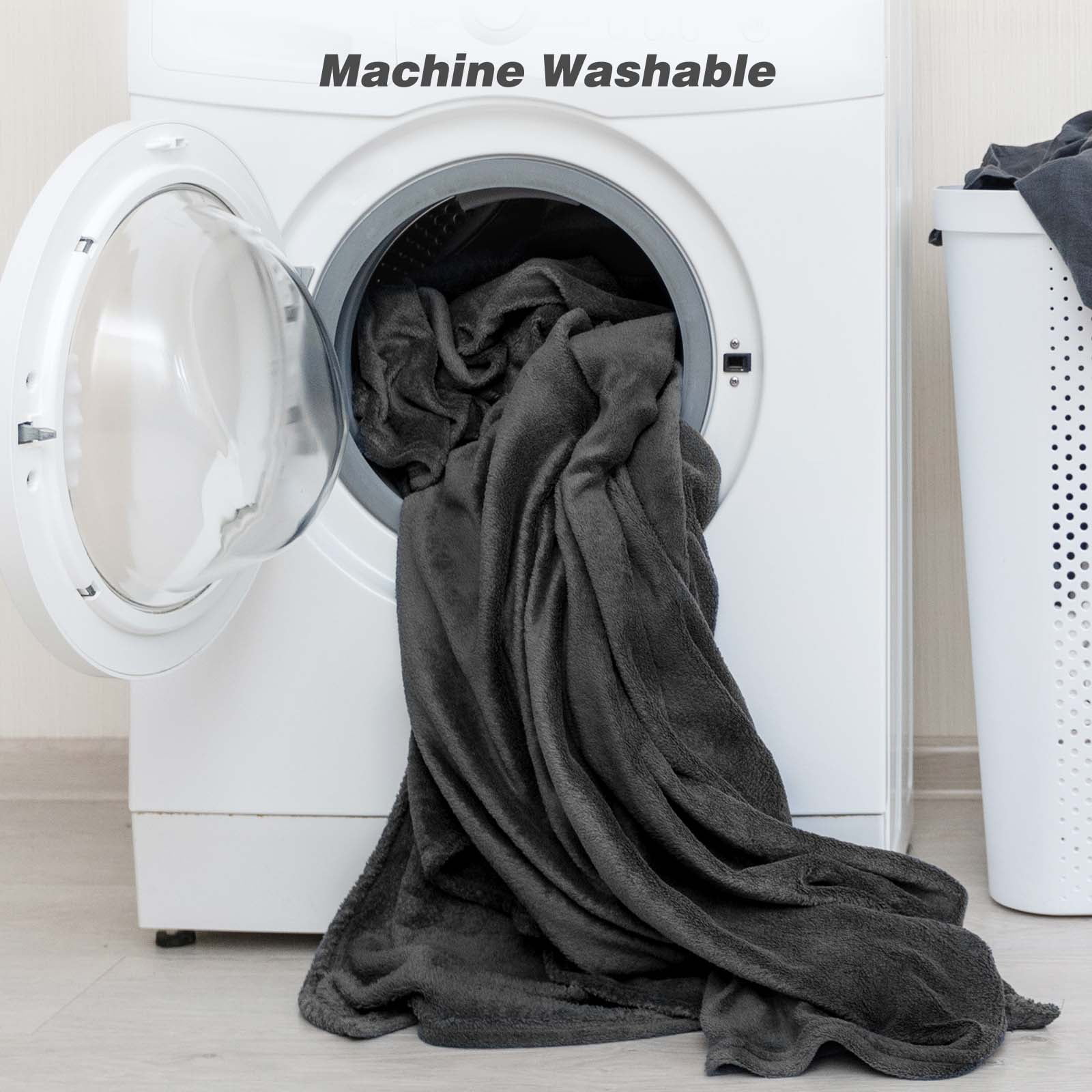 MaxKare Electric Heated Blanket Twin Size with 6 Heating Levels & 10H Timer, Flannel, Gray