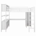 thumbnail image 5 of Luckynote Full Size Metal Loft Bed, Heavy Duty Frame with Wardrobe, L-Shaped Desk, Storage Cubes and Shelves, White, 5 of 10