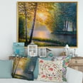 thumbnail image 2 of Designart 'Sunrise Summer With Beautiful River Spring Forest' Lake House Framed Canvas Wall Art Print, 2 of 5