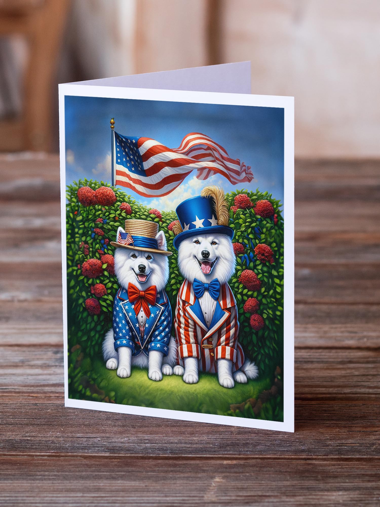 All American American Eskimo Greeting Cards Pack of 8 7 in x 5 in
