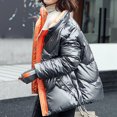 thumbnail image 6 of Augper Women's Winter Fashion Short Glossy Loose Stand Collar Cotton Jacket Coat, 6 of 9