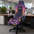 thumbnail image 4 of SCRAWLGOD Cat Daisy Star Print Gaming Chair Cover with Armrest Covers Non Slip Anti Dust Furniture Protector Stretchable Washable Computer Chair Slipcover, 4 of 9