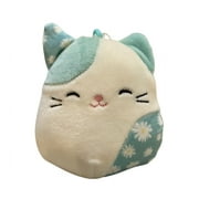 Squishmallows 3.5" Back Pack Clip Kesla the Cat with Flowers - Official Kellytoy Squishy Soft Plush Toy 2022