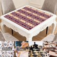 thumbnail image 6 of Traditional Boho Style Rubber Game Room Cover 31.5 Inch Square Large Mahjong Table Mat with Non-Slip Backing and Noise Dampening for Tiles and Cards, 6 of 7