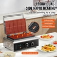 thumbnail image 2 of KFFKFF Professional Waffle Maker, 10-Section Rectangular Waffle Cooking Device, 1550W Non-Stick Surface, Stainless Steel, Adjustable Temperature and Timer, with Handle, Ideal for Cafes, Bakeries, 2 of 9