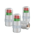 thumbnail image 1 of Tapones Indicadores de Presión de Neumáticos para Coche - 4PCS, Metal Cromado, Código de Color, Alerta Baja Presión, 36PSI, 1 of 8