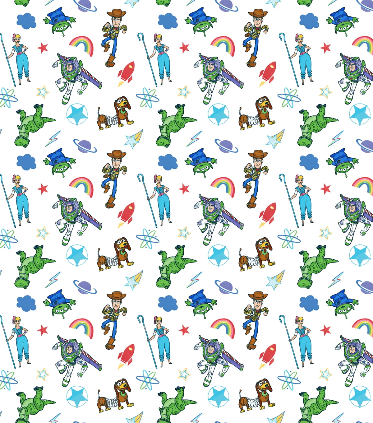 Springs Creative 18" x 21" Cotton Toy Story Icon Pals Precut Sewing & Craft Fabric, Multi-color