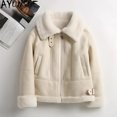 thumbnail image 4 of Moda AYUNSUE Chaquetas de piel de oveja merino natural para mujer 2024 Chaqueta de piel de cordero real de invierno Abrigo corto femenino de lujo, 4 of 5