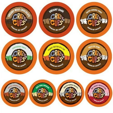 Crazy Cups Premium Hot Chocolate Single Serve Cups for Keurig K Cup Brewers, Variety Pack Sampler, 30 count