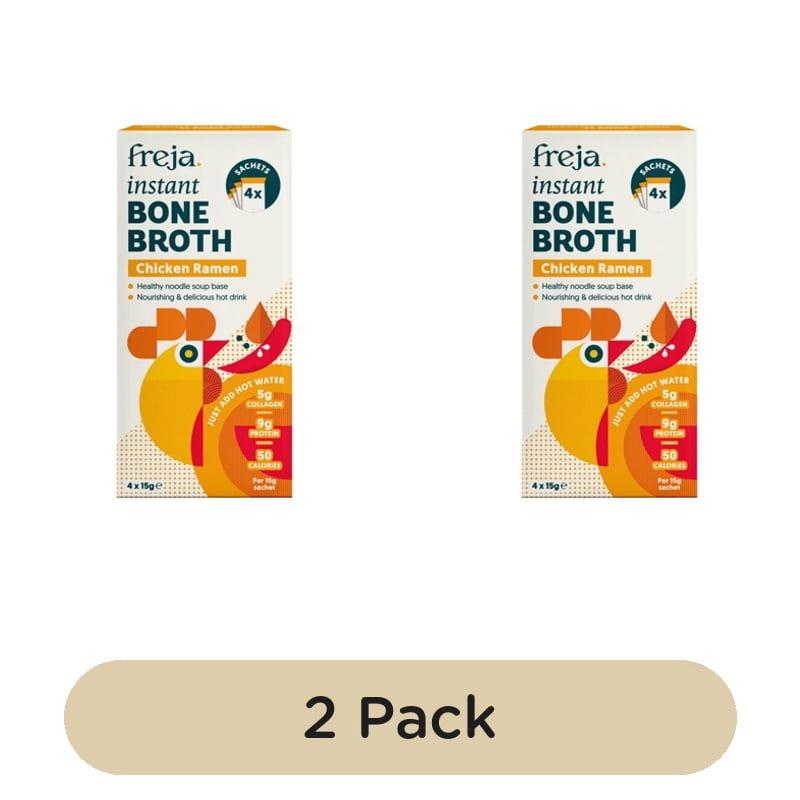 Freja Chicken Ramen Instant Bone Broth 4 x 15g, British Import (Pack of 2)