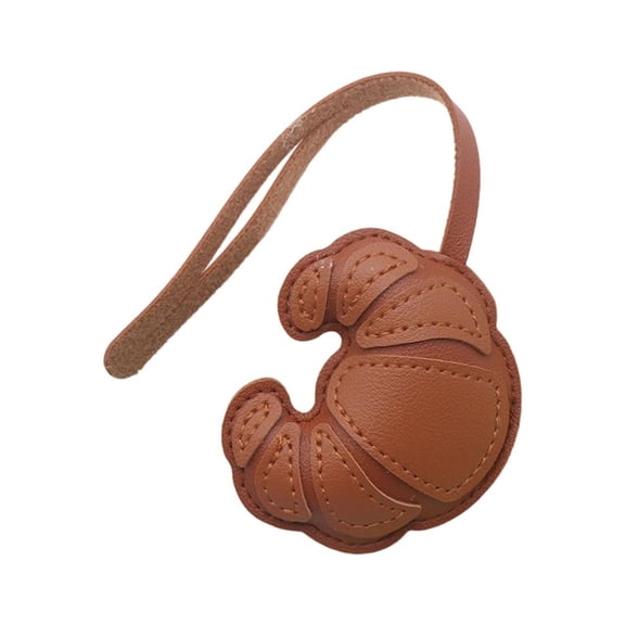 Lerpwige Artistic Croissant Key Holder PU Patchwork Design Versatile Bag Charm