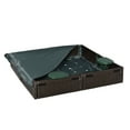thumbnail image 1 of Outsunny Kids Outdoor Sandbox with Canopy, Bottom Fabric Liner, Brown, 1 of 9