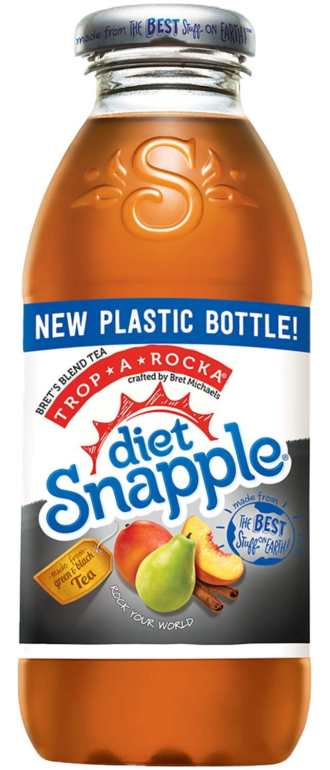 Snapple All Natural Diet Trop-A-Rocka Iced Tea, 16oz Bottle (Pack of 8, Total of 128 Fl Oz)
