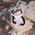 thumbnail image 5 of 3dRose, Georgia state flag in the outline map and letters of Georgia, 11oz Two-Tone Black Mug, 5 of 7