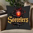 thumbnail image 5 of Set of 2 18x18in Throw Pillow Covers - Fantasy Sorcerers Design with Ornate Wand & Glowing Red Gemstone for Couch Bed Car, 5 of 8