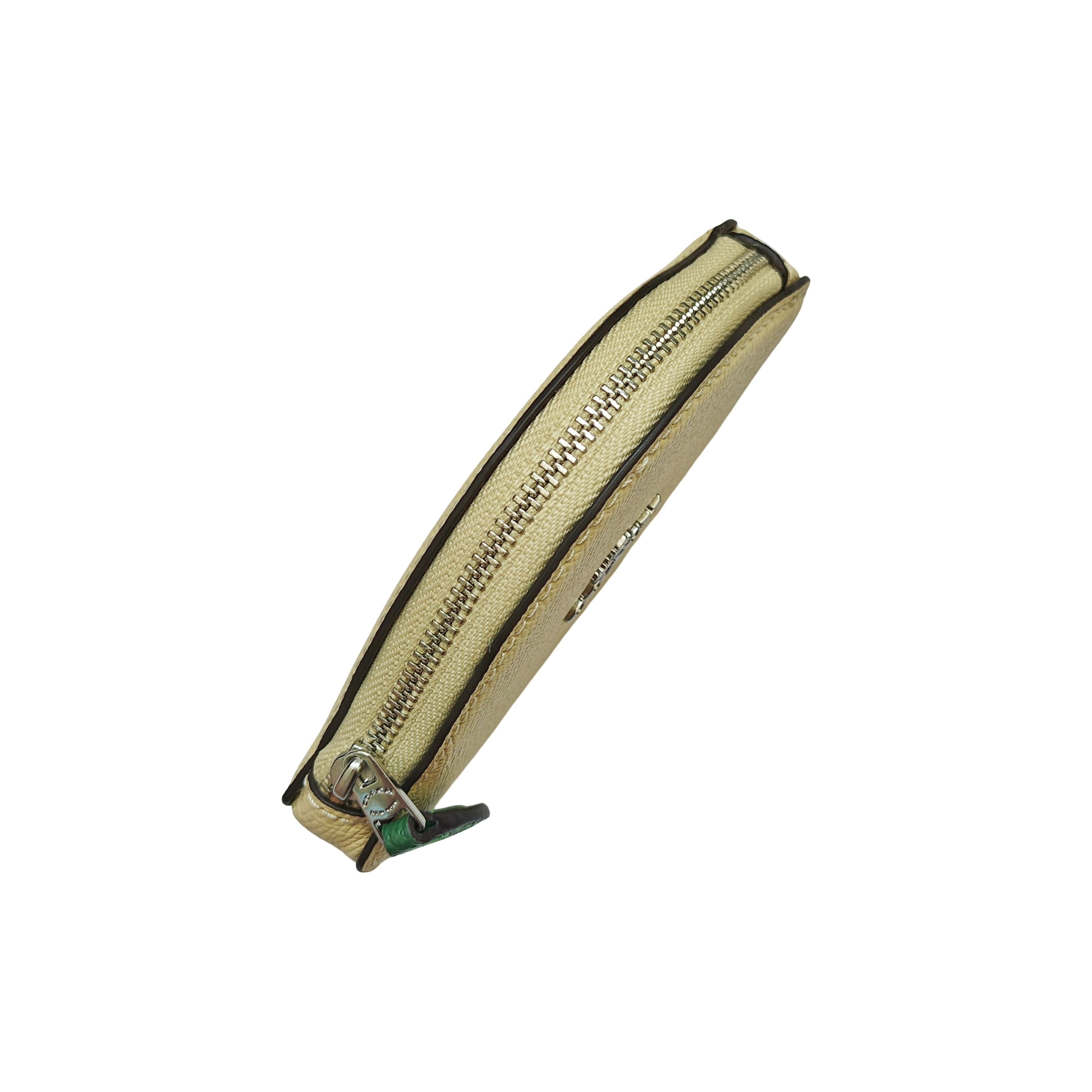 Coach Women's Crossgrain Leather Lemon Small Zip Pouch Coin Case