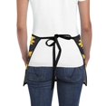thumbnail image 4 of Men Women Aprons with Pockets Work Waist Apron Sunflower Pattern Black Background Half Apron, 4 of 6