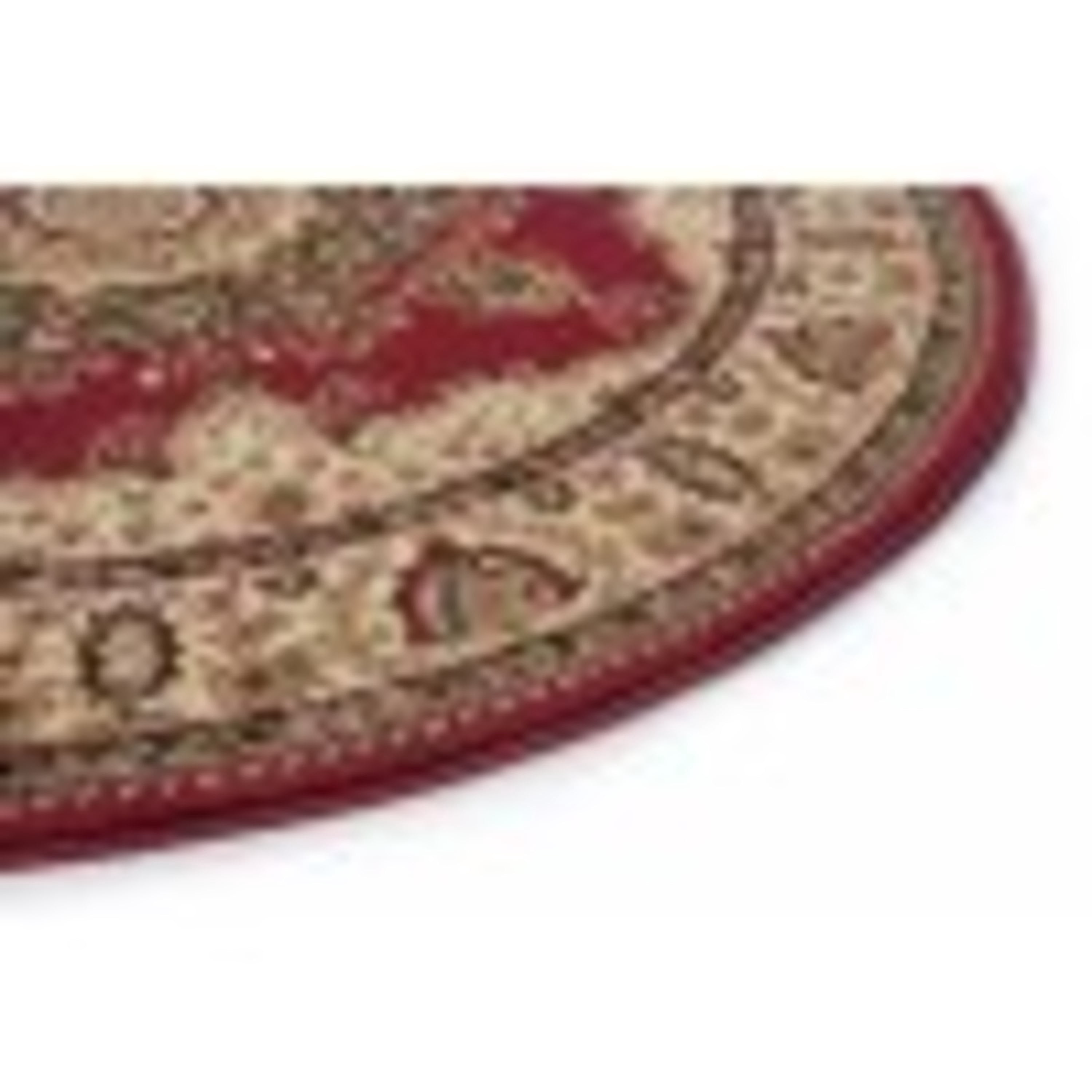 Sensation Transitional 8' Round Red and Beige Polypropylene Indoor Area Rug