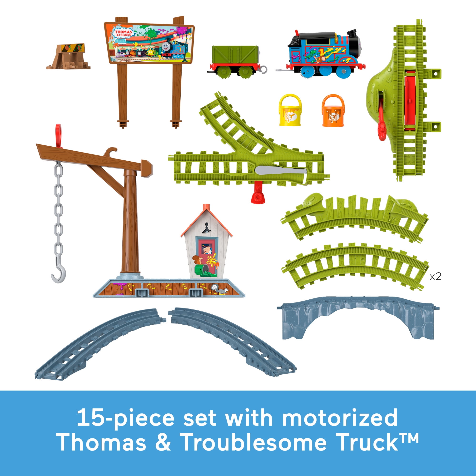 Thomas & Friends Paint Delivery Motorized Train and Track Playset for Preschool Kids