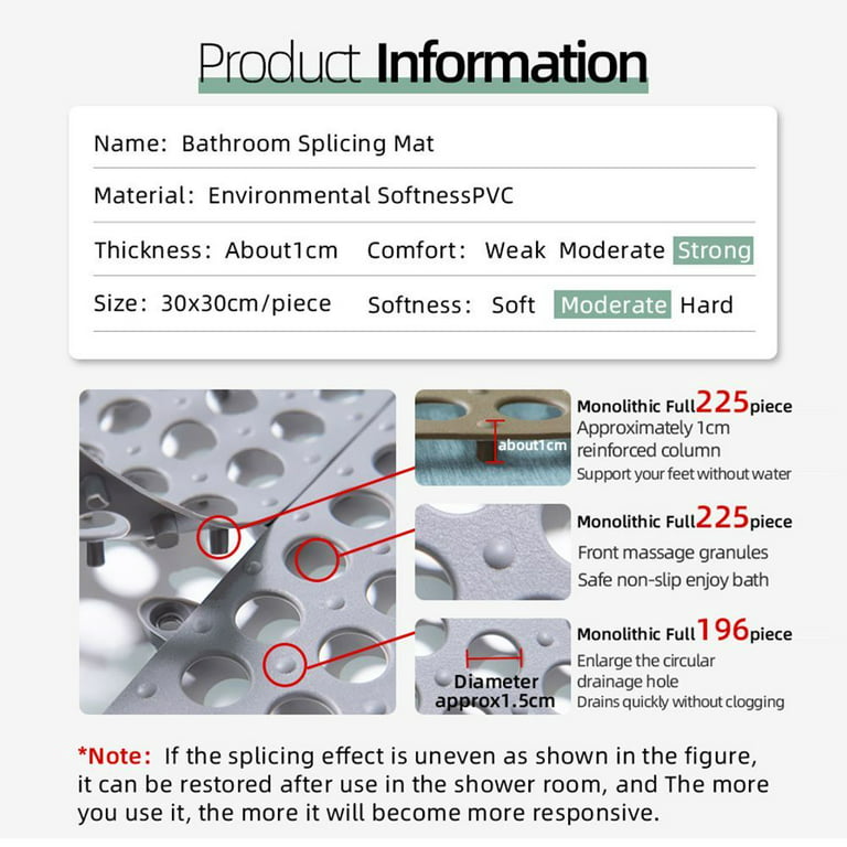 Bath Shower Mat Thickness PVC Bathroom Anti-slip Mat Floor Cushion