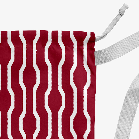 Simply Daisy Nuts & Bolts Geometric 18 x 29 inch Red Laundry Bag