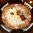 thumbnail image 5 of Dmlomu Thanksgiving Round Table Cloth, 47in Waterproof Table Cover, Wipeable No-Wash Fall Decorations for Home Dining Table Decor Holiday Party, 5 of 6