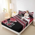 thumbnail image 4 of jejeloiu American Rugby City Twin Sheet Sets,Red Football Helmet Bedding For Boys Kids 3 Pieces, 4 of 7