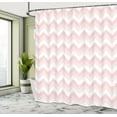 thumbnail image 5 of Ambesonne Pink Shower Curtain, Zigzag Chevron Grunge, 69"Wx84"L, Rose Pale Pink White, 5 of 5