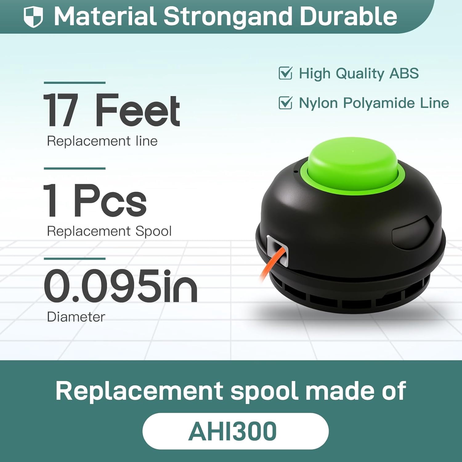 OWNTIDE AH1300 Trimmer Head for EGO Power+ 15" String Trimmers ST1500/F/S/SF/XY, Replacement Bump Head w/ Pre-Wound 0.095" Line