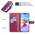 thumbnail image 4 of Leather Case For Motorola Moto G Play 2024 6.5",Embossed Totem Wallet With Card Holder,Wristband, Shockproof Kickstand Magnetic Cover,Wine red,For Moto G Play 2024, 4 of 7