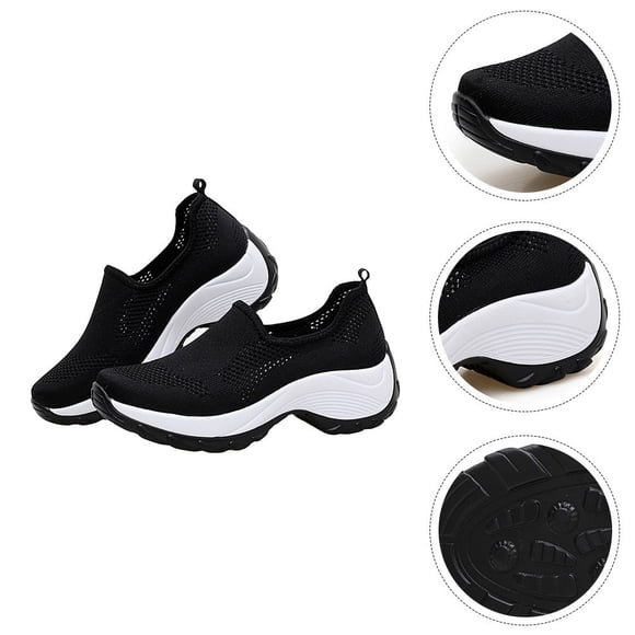 KONTONTY 1 Pair Training Shoes Black Air Mesh Upper Non-slip Sole Women