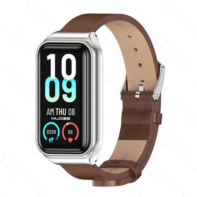 Huami Amazfit Band 7 Correa De Cuero Pulsera De Reloj Inteligente De Reemplazo Deportivo Con Funda De Metal Para Band7 Gao Jiahui unisex