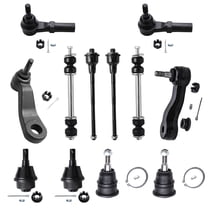 Detroit Axle - 12pc Front Suspension Kit for Chevy Silverado Sierra Yukon XL 2500 3500 HD Hummer H2 Upper & Lower Ball Joints Inner Outer Tie Rods Sway Bar Links Pitman & Idler Arms Replacement