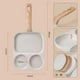 thumbnail image 3 of Sartén antiadherente 3 en 1 para hacer tortillas | 3 zonas de cocción para huevos, hamburguesas y filetes | Sartén de aleación de aluminio con mango de madera resistente al calor | Compatible con, 3 of 5