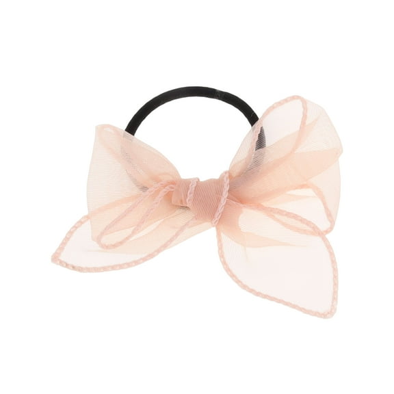 Unique Bargains 1 Pc Solid Color Bow Ribbon Hair Elastic Band for Home Pink