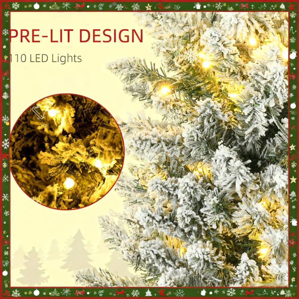 5ft Prelit Pencil Christmas Tree with 110 LED Lights Easy Assembly Small Space Holiday Decor