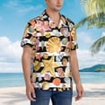 thumbnail image 3 of Balery Sea Shell Camisas hawaianas de manga corta para hombre, camisas playeras de corte holgado, camisas de vacaciones con botones,Medium, 3 of 7