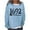 Light Blue, variant on Lolmot Oversized Sweatshirt for Women 1692 They Missed One Sweatshirt Halloween Funny Vintage Letter Print Pullover Sweatshirt Casual Long Sleeve Crew Neck Pullover Tops