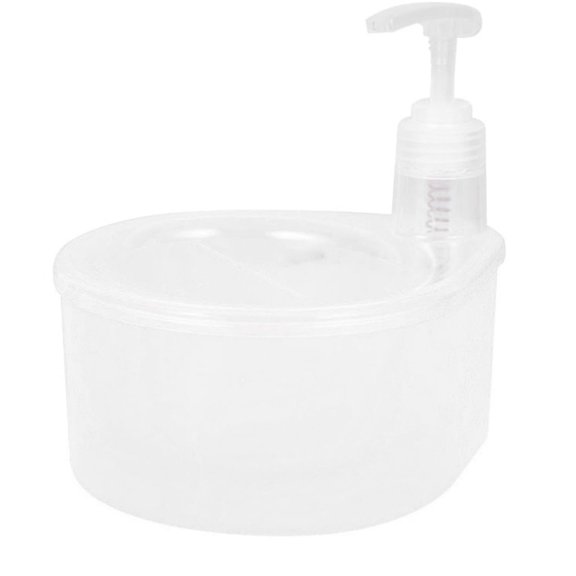MOPOOR Soap Dispenser and Sponge Holder Easy Dispensing Multifunctional Non Slip Base Dishwashing Soap Pump Dispenser for Kitchen Sink Dishwashing Soap Dispenser,Useful Kitchen Gadgets
