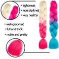 thumbnail image 3 of MISSQUEEN-Extensión de cabello trenzado sintético Jumbo para mujer, trenzas de color rosa, morado y amarillo, 24 pulgadas, 3 of 4