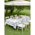 thumbnail image 4 of Outdoor Tablecloth with Umbrella Hole for Patio/Picnic/Party/Camping, Blue Spring Floral Waterproof Table Cloth Rectangle Table Cover Washable, Summer Flowers Botanical Elegant (52"x 70"), 4 of 8