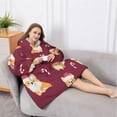 thumbnail image 5 of Oversized Wearable Blanket Hoodie,Christmas Corgi Sherpa Blanket Hoodie with Super Pockets,Super Warm Fuzzy Pullover for Women & Men, 5 of 6