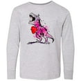 thumbnail image 3 of Inktastic Valentine's Day Graffiti T-Rex with Heart Shaped Candy Box Long Sleeve Youth T-Shirt, 3 of 5